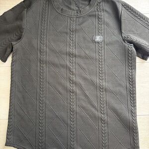Source Unknown Black Textured Polo Shirt